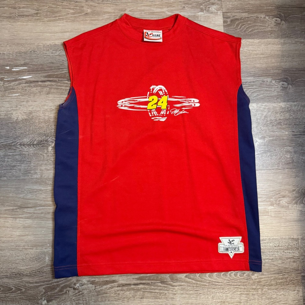 Chase Authentics Jeff Gordon 24 NASCAR Sleeveless Jersey Red Navy Mens XL